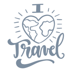 Adesivo Frase - I love travel