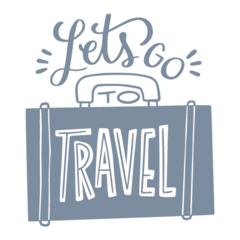 Adesivo Frase - Lets go to travel