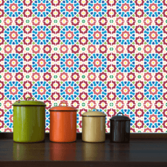 Adesivo de Azulejo Mosaico Árabe - ArteQueCola | Adesivo de Parede | Adesivos Decorativos