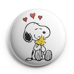 Boton Snoopy Woodstock Abraçados