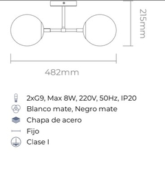 Aplique G9 LED x2 bochita satin en internet