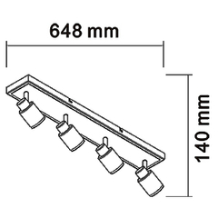 Liston blanco cromo x4 7w - comprar online