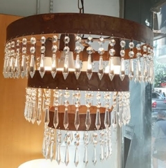 Colgante Herrumbe con caireles de vidrio x4 E-27 - comprar online