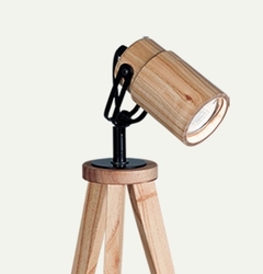 Velador tripode madera paraiso con dicro LED 7W - comprar online