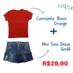 <PROMOÇÃO COMBO>Mini Saia Godê + Camiseta Basic