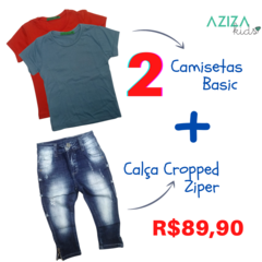 <PROMOÇÃO COMBO> Calca Cropped + 2 Camisetas Basic