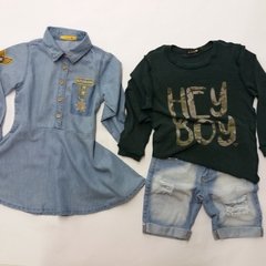 Blusa Trico Lã Camuflado Hey Boy - Aziza Kids