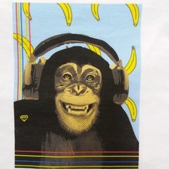 Camiseta Degote Careca Branca Macaco Pop na internet