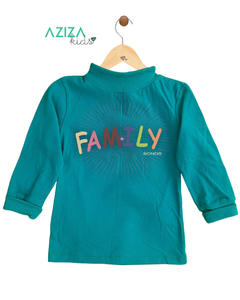 Camiseta Gola Alta Manga Longa Family Bold