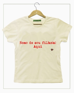 Camiseta MC Personalizada Off White com Data de Nascimento da Criança - Aziza Kids