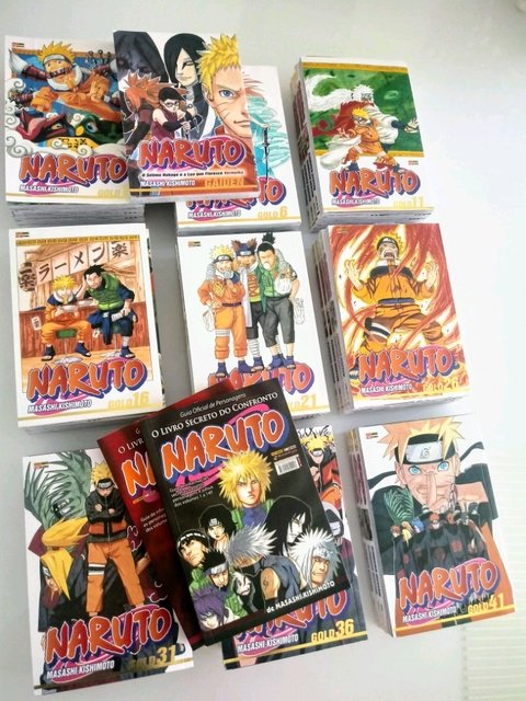 Pack Coleção Naruto Gold - 44 volumes + Naruto Gaiden + Livro Secreto da Batalha e do Confronto