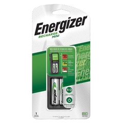 Cargador Energizer Mini + 2 Pilas AA (sirve para AAA y AA)