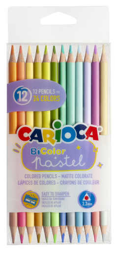 Lápices Carioca Bicolor Pastel 12=24 (43309)