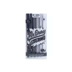 Marcador Mr Gray Lettering Mooving Doble Punta Croma Grises X6