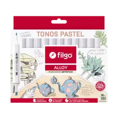 Marcadores artisticos Filgo Alloy x12 tonos pastel