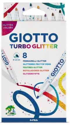 Marcadores Giotto Turbo Glitter x 8