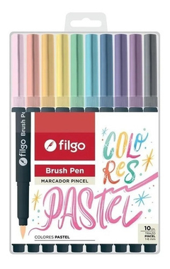 Marcadores Filgo Brush Pastel x 10 (punta pincel)