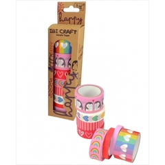 WASHI TAPE BOX 8 ROLLOS de 5mts HAPPY