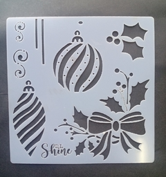 Stencil adornos navideños 15 x 15