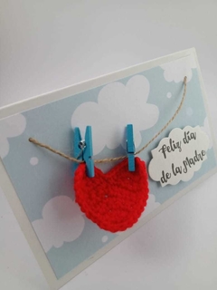 Tarjeta Corazón crochet - comprar online