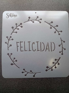 Sténcil Felicidad 30 x 30 cm