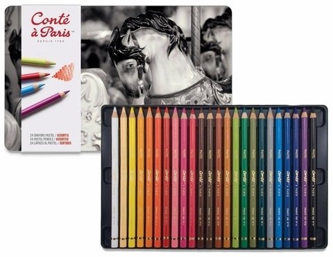 Lápis de Cor Pastel Seco Conté à Paris Estojo 24 cores