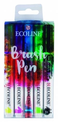 Caneta Marcador Artístico Talens Ecoline Brush Pen - Kit 5 C - comprar online