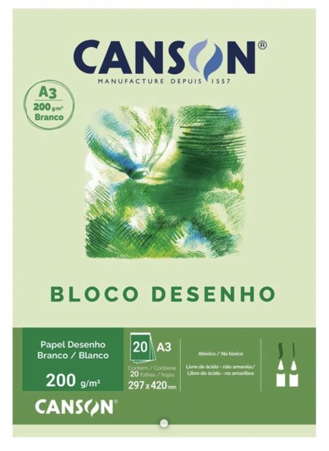 Bloco Canson Desenho 200 - A3 Branco