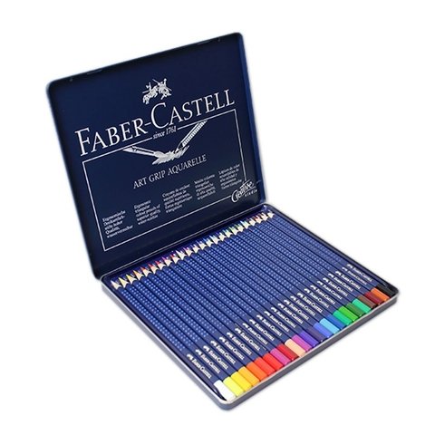 Lápis de Cor Faber Castell Art Grip Aquarelle Estojo 24 Cores