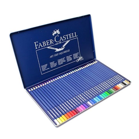 Lápis de Cor Faber Castell Art Grip Aquarelle Estojo 36 Cores