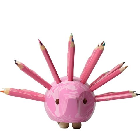 Porta Lápis Porco Espinho Rosa Mesclado com 24 Mini Lápis Koh-I-Noor - comprar online