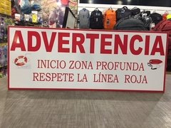 Cartel para Pileta Advertencia Zona Profunda 19 x 50 cm - comprar online