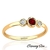 Anillo de Rubi Natural Birmano y Brillantes Oro 18klts