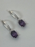 Aros de Plata 925 Carmin,. Con Amatista. - tienda online