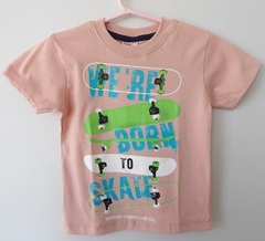 REMERA DE CHICOS 100% ALGODON PEINADO ESTAMAPADA TALLE 12 BORN SKATE (I6011-T12-ROSA)