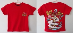 REMERA DE CHICOS 100% ALGODON DOBLE PEINADO ESTAMAPA DOBLE TALLE 12 BEEP BEEP (I6003-T12-ROJO)