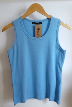 MUSCULOSA RIBB PARA DAMAS 100% ALGODON TALLE XL (I7007-XL-CELEST)