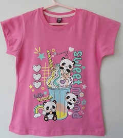 REMERA DE CHICOS 100% ALGODON PEINADO ESTAMAPADA TALLE 12 SWEET (I6013-T12-FUCSI)