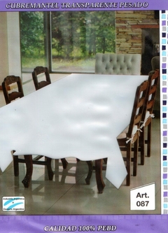 CUBREMANTEL TRANSPARENTE 180X140 CM LINEA PESADA EN PLASTICO PEBD ART 087 (A3095-180)