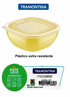 POTE TRAMONTINA EXTRA RIGIO CON TAPA MEDIDAS 20.2XX20.2X9.3CM ART 25099-977 (A9023AMARILLO)