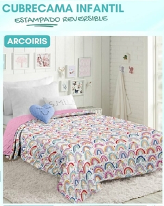 Cubrecama infantil estampado Matelasse Franca Valieri 1 1/2 pzas reversible 160x240 (A2504I-1ARCOIRI)