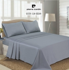 JGO.SABANA 2 1/2 SATEN 320 HILO PIERRE CARDIN LINEA ALGODON 100% para colchon 140x190+25 cm (A9006-3GRIS)