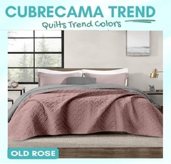 CUBRECAMA 2 1/2 LINEA TREND MICROMATELASEADO MEDIDA 220X240 CM (A9021-3OLDROSE)