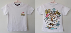 REMERA DE CHICOS 100% ALGODON DOBLE PEINADO ESTAMAPA DOBLE TALLE 8 BEEP BEEP (I6003-T8-BLANCO)