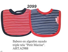 Babero en algodón rayado triple tela - Petit Marine Art 2002584 (A2988)