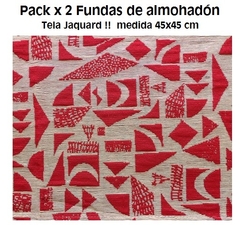 PACK X 2 FUNDA ALMOHADON EN TELA JAQUARD MEDIDA 45X45 CM (A2879-23)