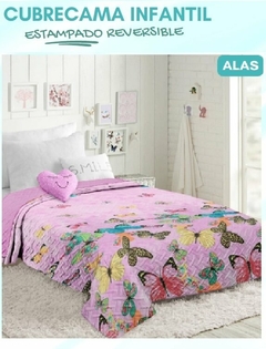 Cubrecama infantil estampado Matelasse Franca Valieri 1 1/2 pzas reversible 160x240 (A2504I-1ALAS)