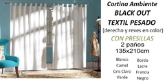 CORT.AMB. BLACKOUT TEXTIL FRANCA VALIERI 2 paños de 210x135 cm c/u (A2067)