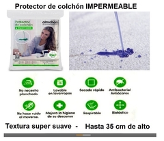 PROTECTOR COLCHON IMPERMEABLE KING SIZE -TELA SUPER SUAVE- DOBLE PIEL IMPERMEBLE Y TOALLA (200X200) (A5038-5)