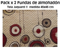 PACK X 2 FUNDA ALMOHADON EN TELA JAQUARD MEDIDA 45X45 CM (A2879-26)